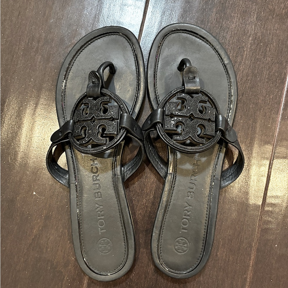 Tory Burch womens Miller Pave Slippers, Perfect Black, Size 8